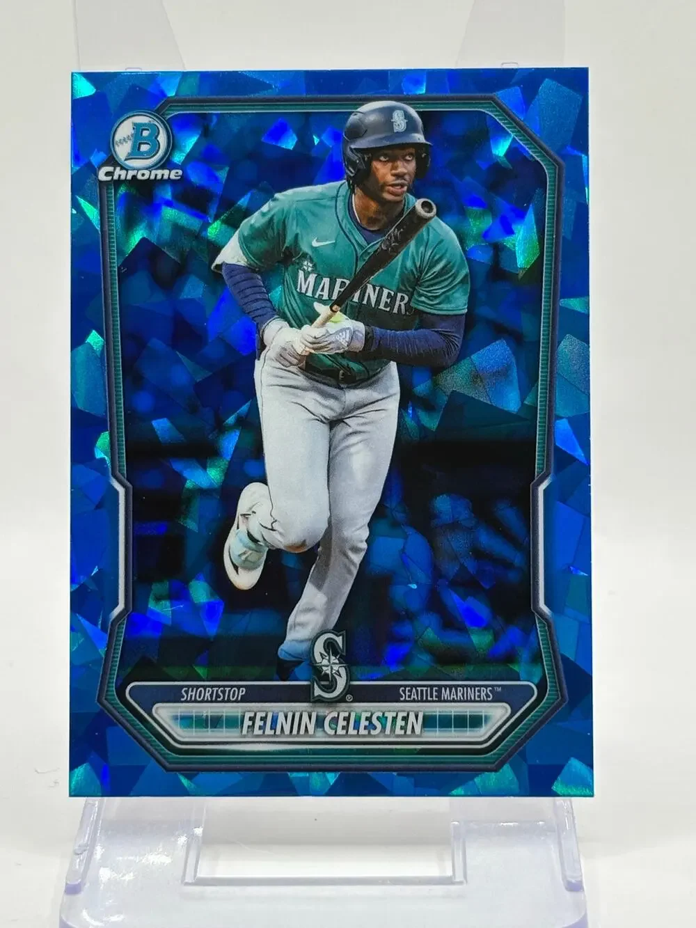 2026 Bowman Sapphire Edition Felnin Celesten Chrome Prospect Refractor Mariners